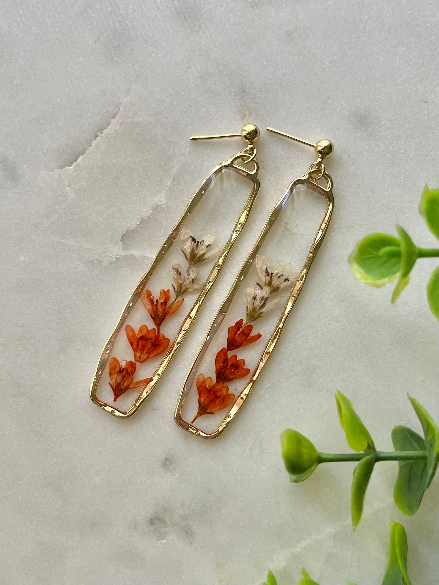 The Bloom Collection of Resin Loosestrife Flower Earrings