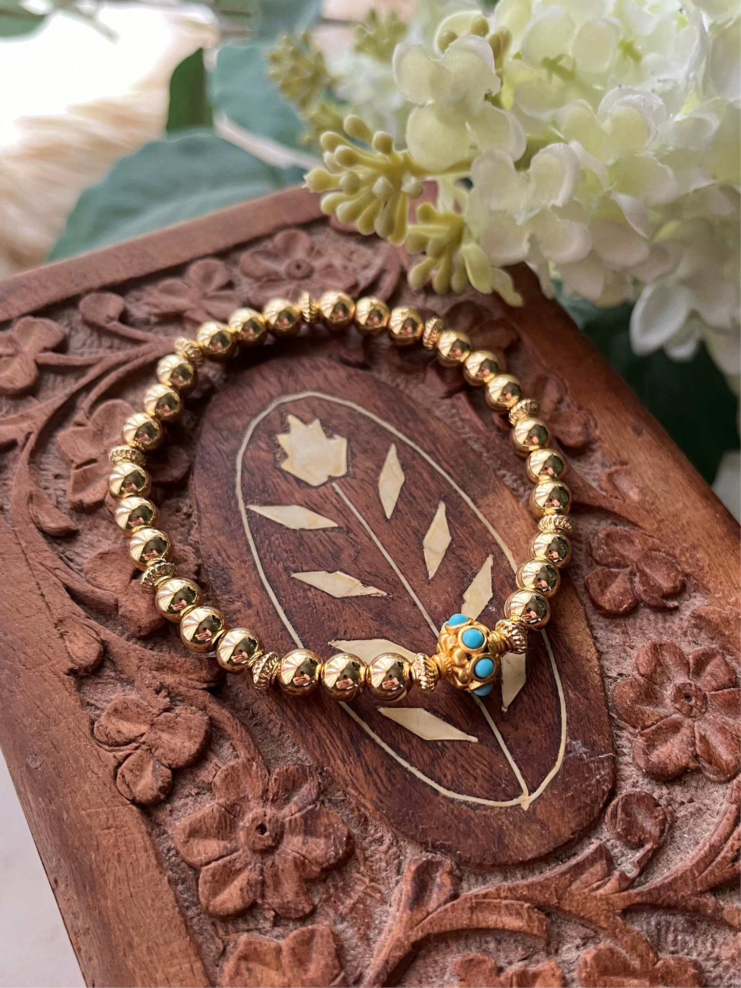 Golden Aura Beaded Bracelet