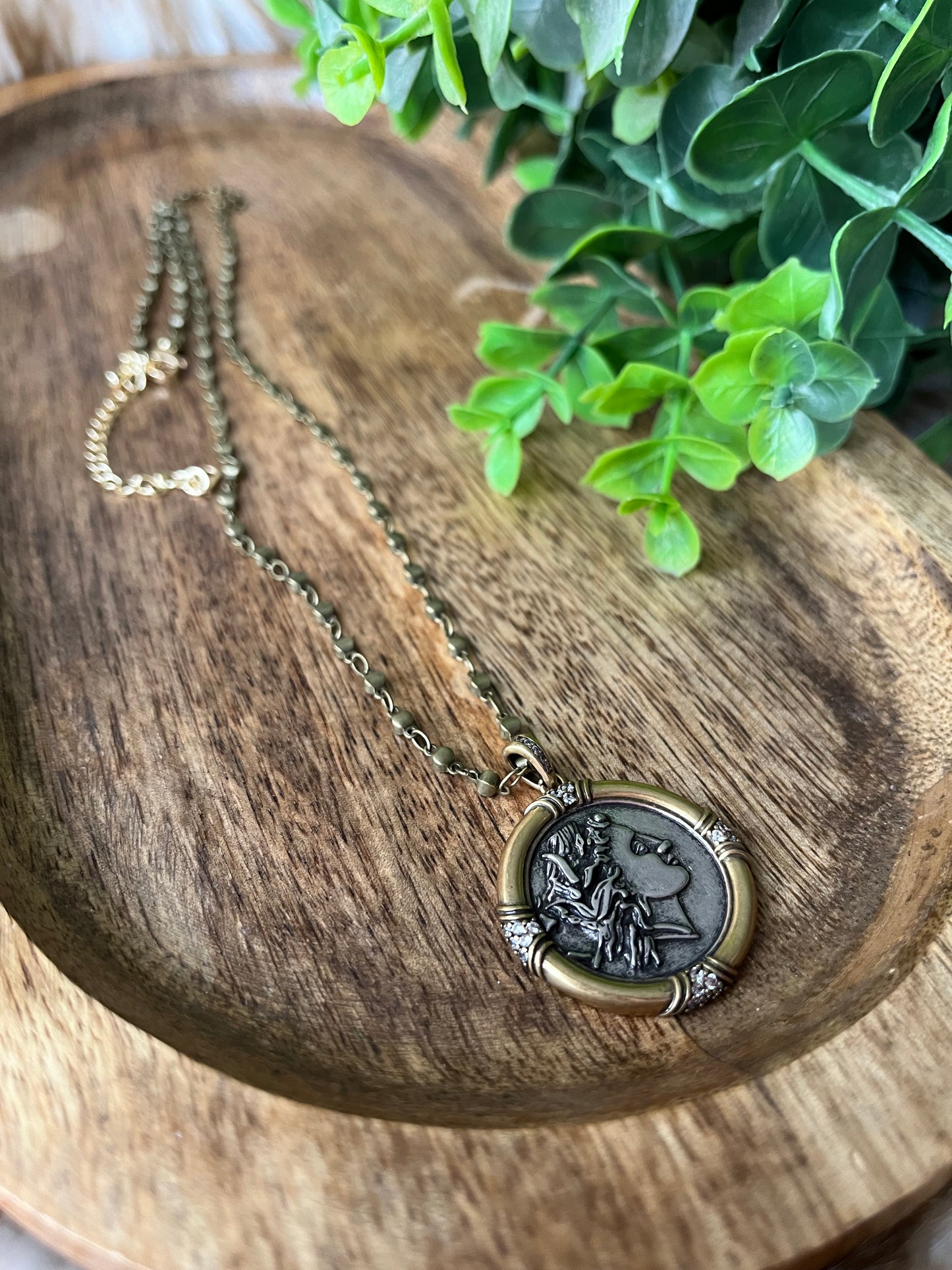 Goddess Empowered Antique Bronze Pendant Necklace