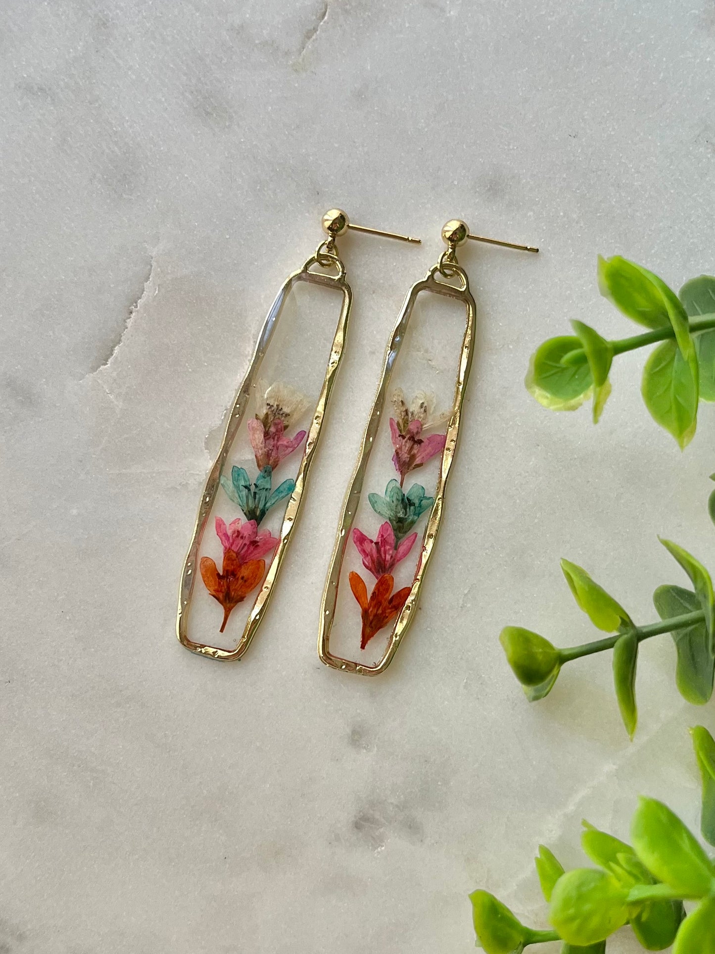 The Bloom Collection of Resin Loosestrife Flower Earrings