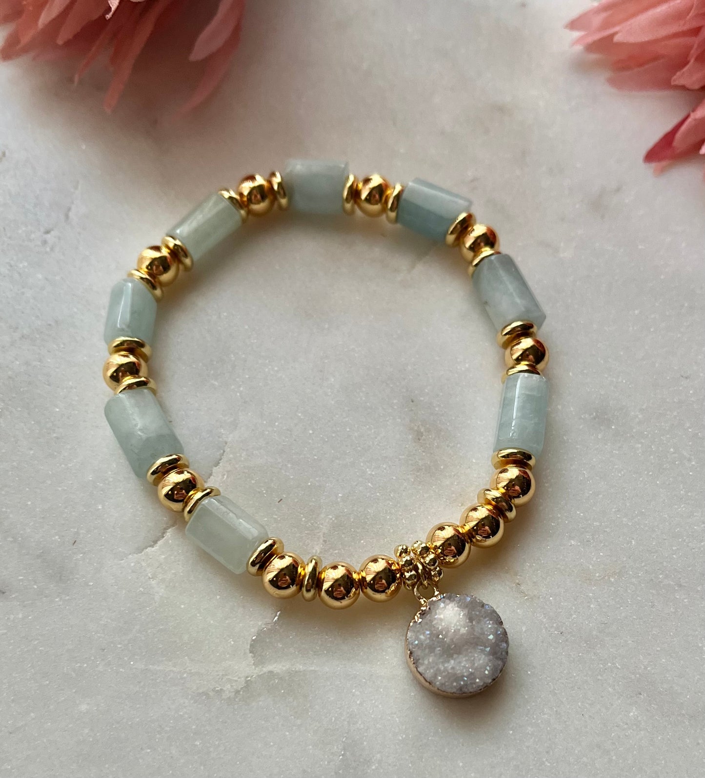 Druzy Adorned Collection of Beaded Bracelets