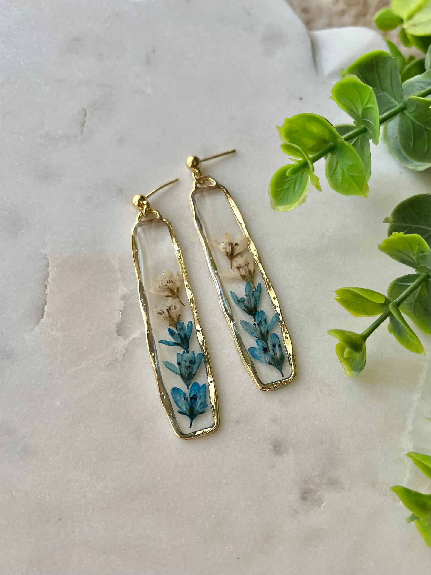 The Bloom Collection of Resin Loosestrife Flower Earrings