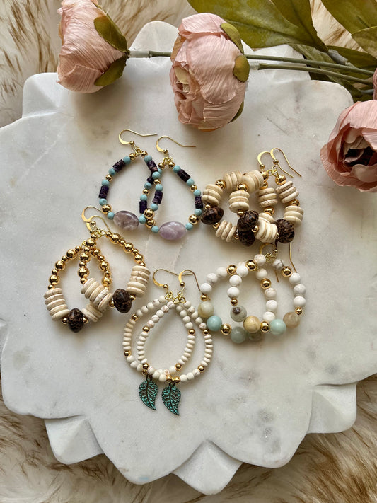 The 70s Icon Collection of Gemstone Hoop Earrings