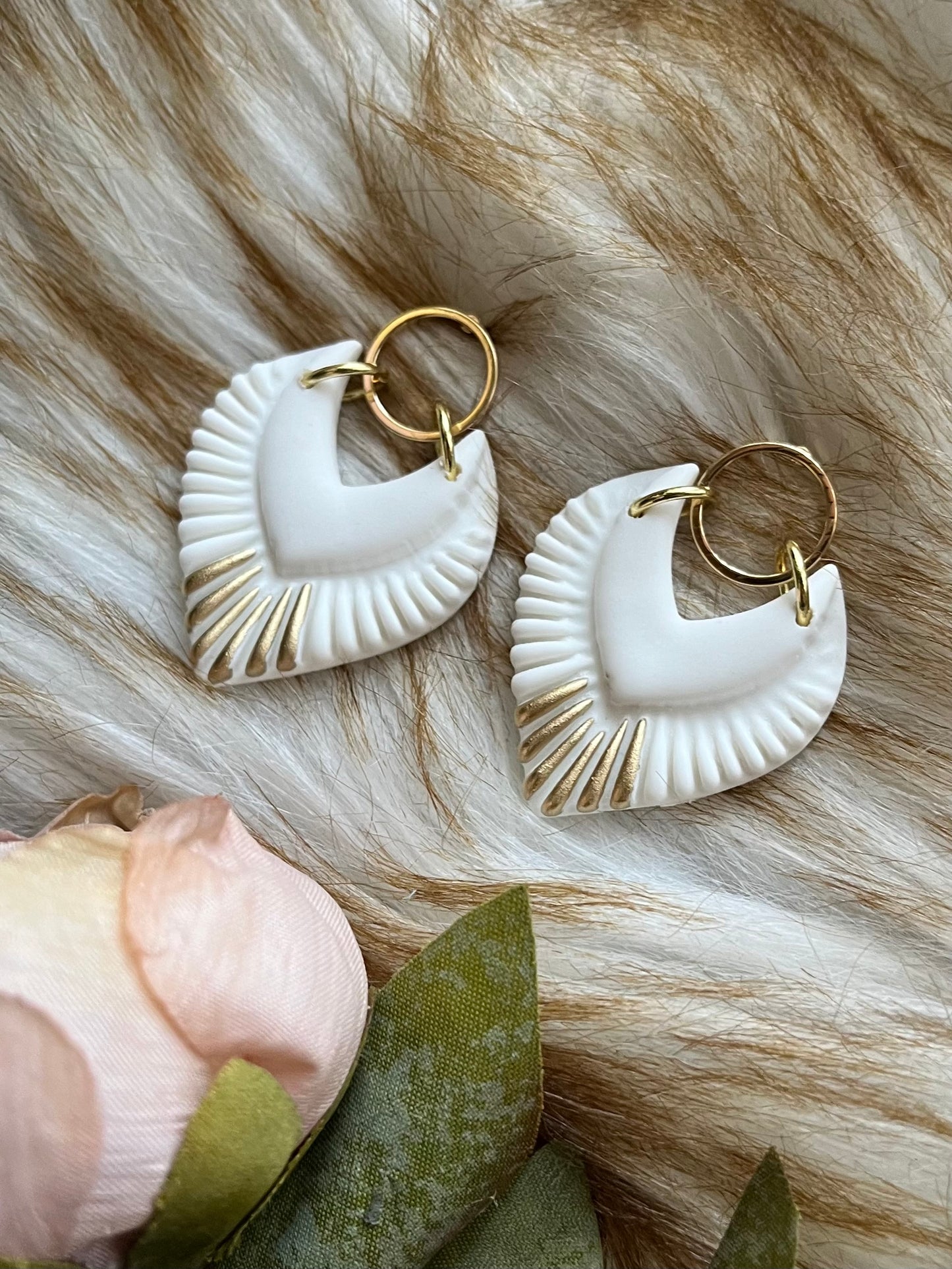 Wings of Fire White Clay Earrings