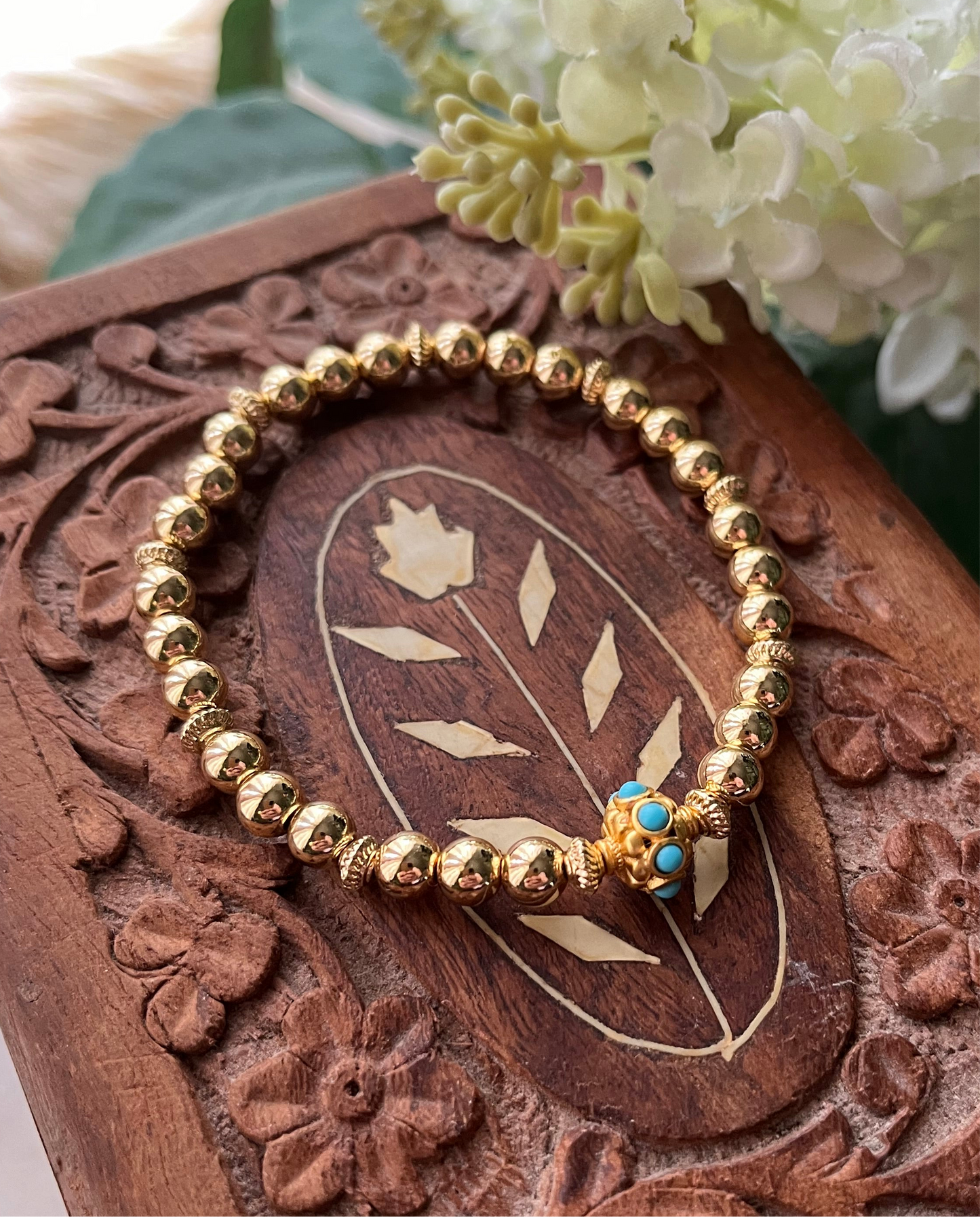 Golden Aura Beaded Bracelet