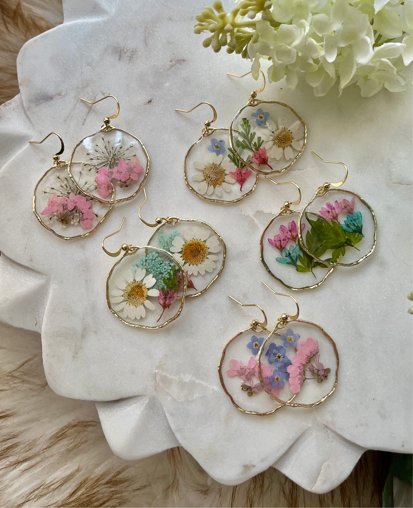 The Bouquet Collection of Resin Flower Earrings