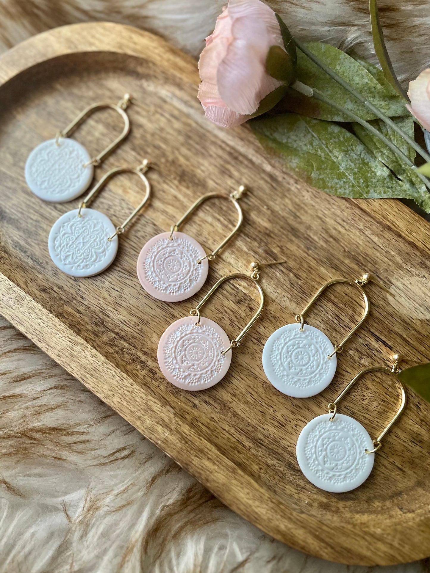 The Nomadica Collection of Embossed Clay Earrings