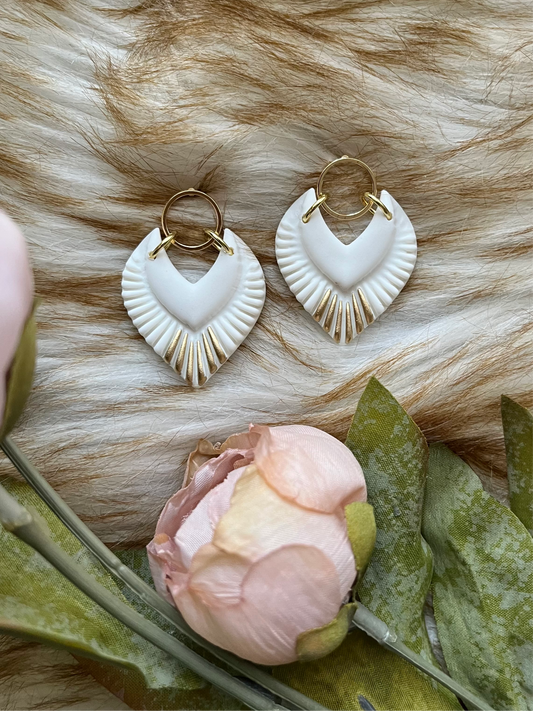 Wings of Fire White Clay Earrings