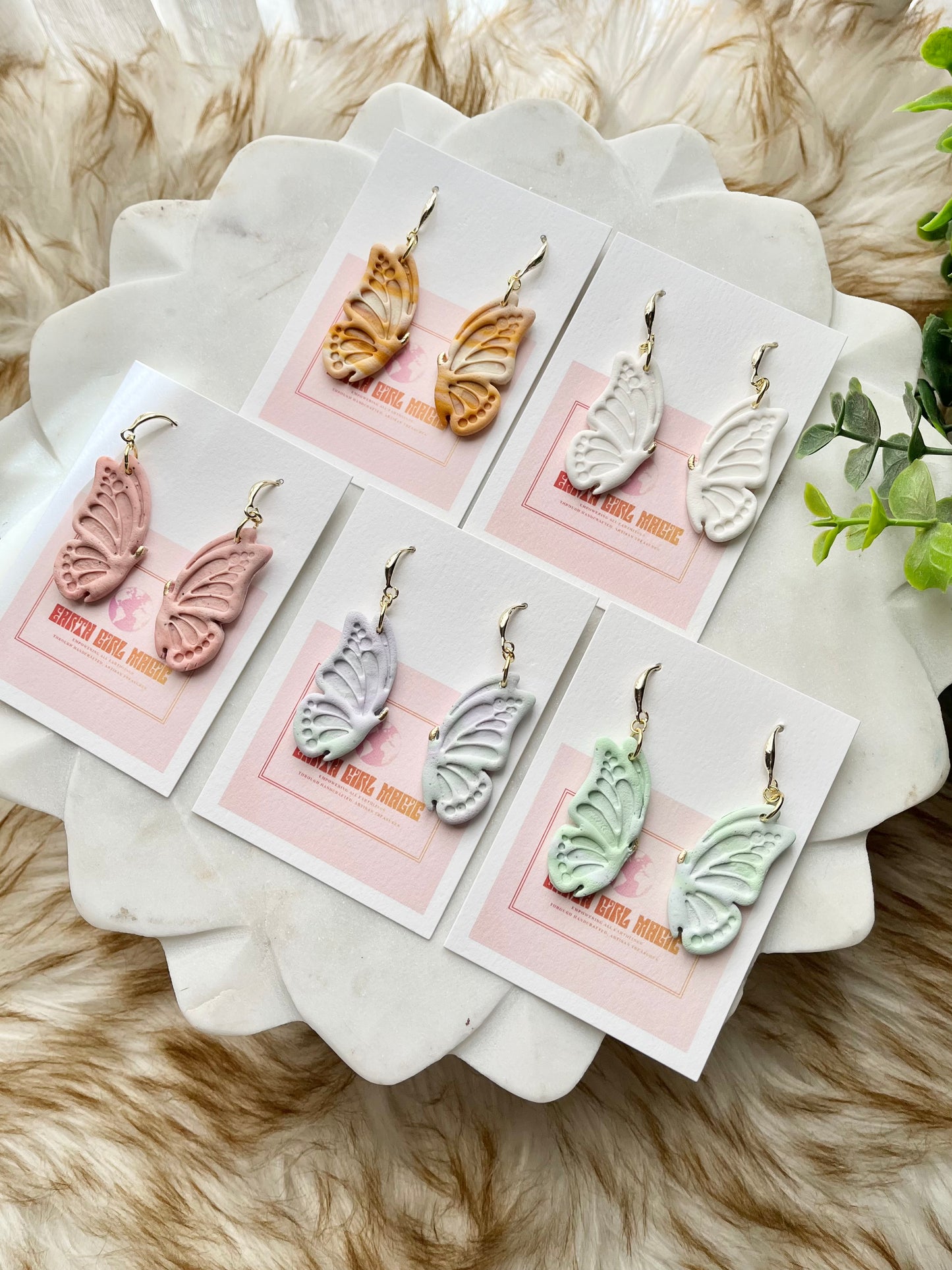 Butterfly Clay Earrings