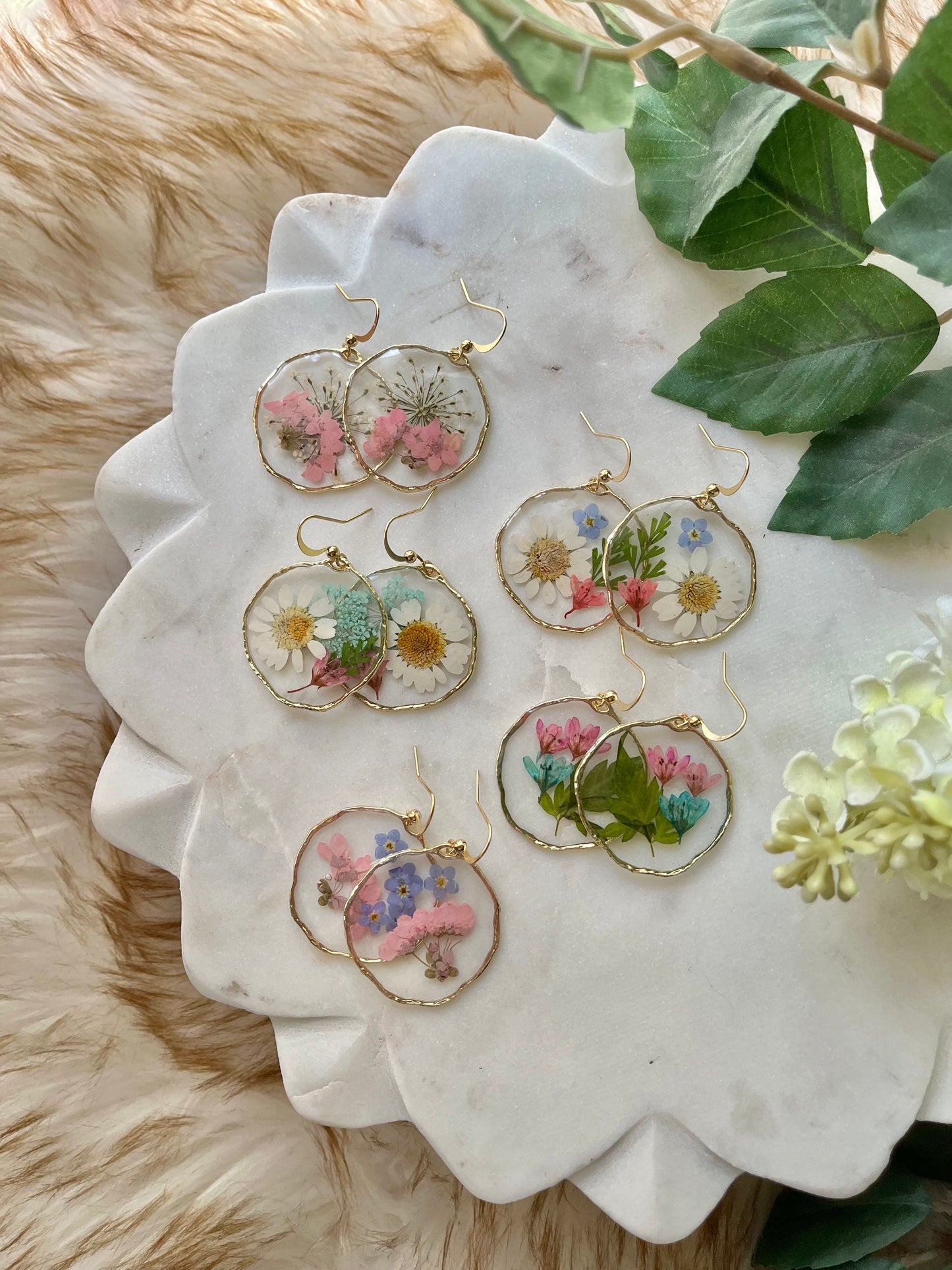 The Bouquet Collection of Resin Flower Earrings