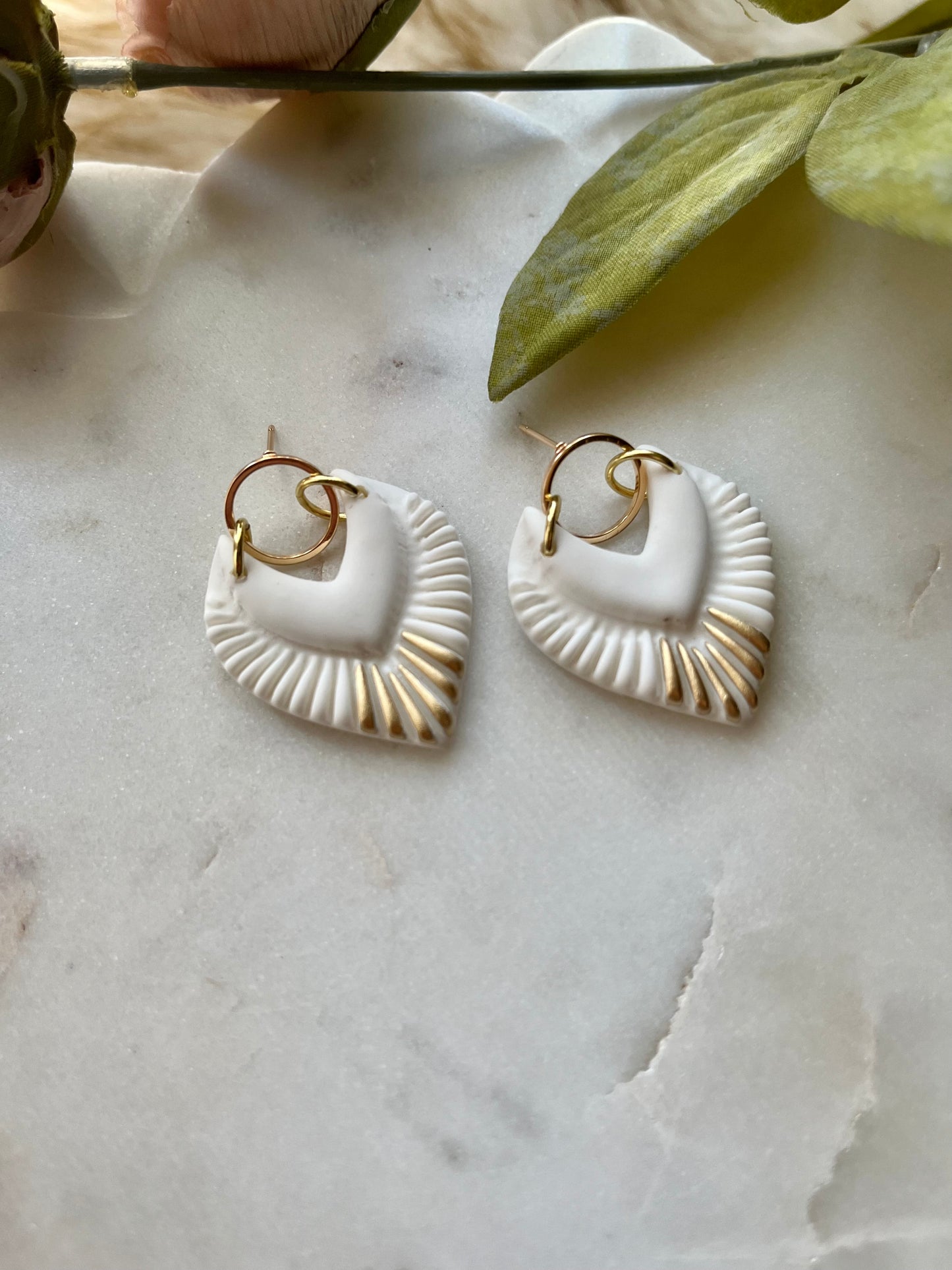 Wings of Fire White Clay Earrings